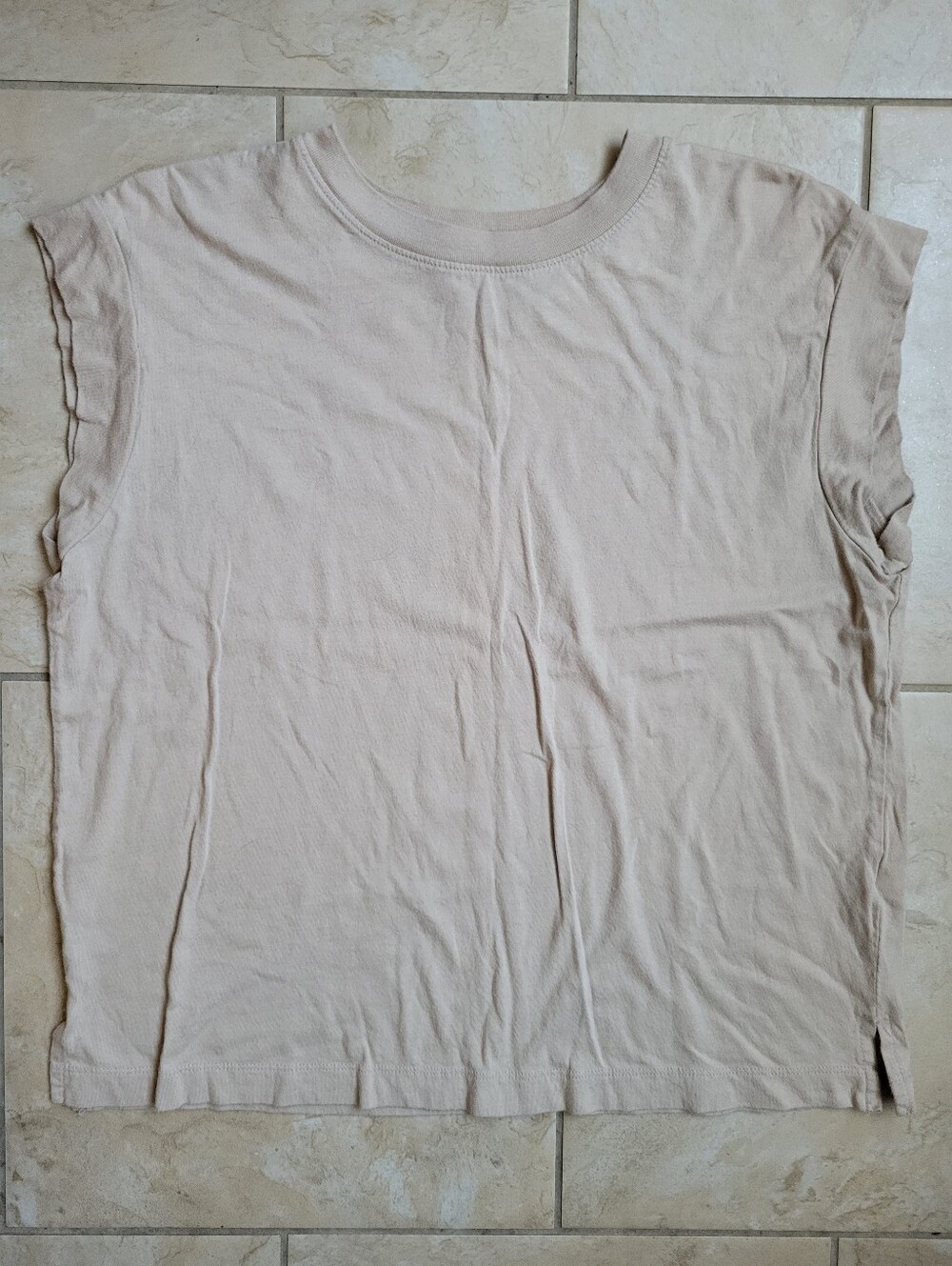 A New Day Neutral Beige Sleeveless Crewneck Top - Women's Small